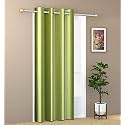 1 Piece Solid Eyelet Long Crush Polyester Home &amp; Living Room Door Curtains - 7 Feet, Pista Green