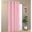 1 Piece Solid Eyelet Long Crush Polyester Home &amp; Living Room Long Window Curtains - 6 Feet, Baby Pink