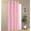 1 Piece Solid Eyelet Long Crush Polyester Home &amp; Living Room Long Door Curtains - 8 Feet, Baby Pink