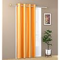 1 Piece Solid Eyelet Long Crush Polyester Home &amp; Living Room Door Curtains - 7 Feet, Orange