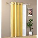 1 Piece Solid Eyelet Long Crush Polyester Home &amp; Living Room Window Curtains - 5 Feet, Yellow