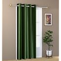 1 Piece Solid Eyelet Long Crush Polyester Home &amp; Living Room Window Curtains - 5 Feet, Dark Green