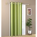 1 Piece Solid Eyelet Long Crush Polyester Home &amp; Living Room Long Window Curtains - 6 Feet, Pista Green