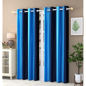 abstract long crush stripped eyelet polyester curtains - 2 piece blue long door_9 feet