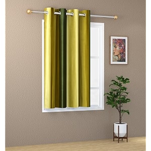 abstract long crush stripped eyelet polyester curtains - 1 piece green window_6 feet