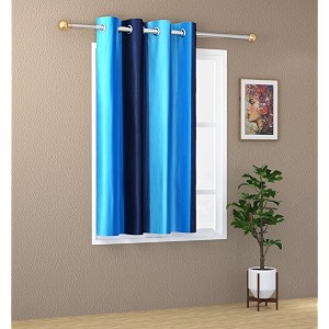 abstract long crush stripped eyelet polyester curtains - 1 piece blue window_5 feet