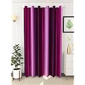 Abstract Long Crush Stripped Eyelet Polyester Curtains - 1 Piece (Purple, Door_7 Feet)