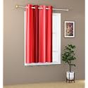 Abstract Long Crush Stripped Eyelet Polyester Curtains - 1 Piece (Red, Window_6 Feet)
