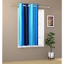 Abstract Long Crush Stripped Eyelet Polyester Curtains - 1 Piece (Blue, Window_5 Feet)