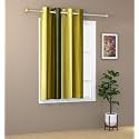 Abstract Long Crush Stripped Eyelet Polyester Curtains - 1 Piece (Green, Window_5 Feet)