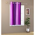 Abstract Long Crush Stripped Eyelet Polyester Curtains - 1 Piece (Purple, Window_6 Feet)