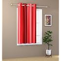 Abstract Long Crush Stripped Eyelet Polyester Curtains - 1 Piece (Red, Window_5 Feet)