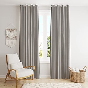 solid eyelet crush polyester door curtains - 2 piece grey door_8 feet
