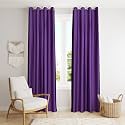 Solid Eyelet Crush Polyester Door Curtains - 2 Piece (Purple, Door_7 Feet)