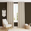 Solid Eyelet Crush Polyester Long Door Curtains - 2 Piece (Cream, Long Door_9 Feet)