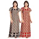 YUKATA Nighty for Women Cotton Printed Maxi