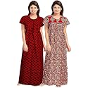 YUKATA Nighty for Women Cotton Printed Maxi