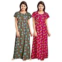 YUKATA Nighty for Women Cotton Printed Maxi