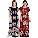 YUKATA Nighty for Women Cotton Printed Maxi