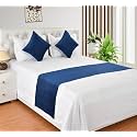 YUKU Premium Velvet Quilted Set of Bed Runner(16 X 96 Inches) and 2 Pillow Cover(16 X 16 Inches) Combo Set (Brown)