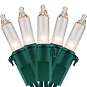 YULETIME 200 Clear Christmas String Lights, 2-Set 33 ft 100 ct Green Wire