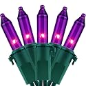 YULETIME 200 Purple Christmas String Lights, 2-Set 33 ft 100 ct Green Wire