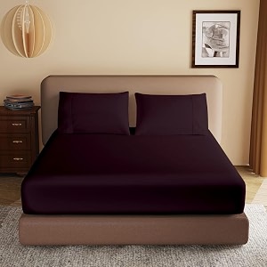 soft brushed microfiber single bed 3634 x 7834 inch fitted elastic bedsheet  1 pillow cover 300 tc for luxurious softness upto 1234 thick mettresswine