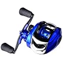 YUMOSHI Baitcasting Reels, Smooth Casting Reel with Magnetic Braking System Bright Color Baitcaster Reel-Red-Right Handed