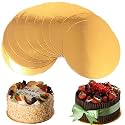 10'' Gold Cake Boards Rounds,Cake Base, Circle Cardboard, Round Cake Boards Perfect for Cake Decorating Disposable Drum Circles (15)