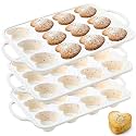 Yungyan 3 Pack Heart Shaped Silicone Muffin Baking Pans with Metal Reinforcement Frame, 12 Cups Nonstick Silicone Heart Cake Molds for Muffins, Cupcakes, Tarts, Candy, Soap on Valentine's Day