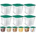 Yungyan 6 Pcs Commercial Food Storage Containers 4 Qt Square Acrylic Airtight Food Storage Containers with Lids Clear Cereal Storage Containers for Pantry Kitchen Restaurant Freezer Flour Sugar
