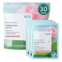 YUNI Beauty Large Body Wipes (Rose Cucumber, 30 Count) 12 x 10 Inches
