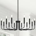 Yunnix 12 Light Black Chandelier, Farmhouse Chandelier for Dining Room Light Fixture Hanging, UL Listed Industrial Modern Chandelier for Bedroom, Foyer, Kitchen, Living Room, No Assembly Required