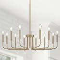 Yunnix 12 Light Champagne Bronze Chandelier, Farmhouse Chandelier for Dining Room Light Fixture Hanging, UL Listed Industrial Modern Chandelier for Bedroom, Kitchen, Living Room, No Assembly Required