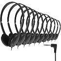 Yunsailing 30 Pack Over Ear Headphones Corded Bulk Set 3.5mm,Black