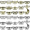 Yunsailing 30 Pcs Masquerade Masks with Straps for Women Men,Gold, Silver