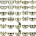 Yunsailing 30 Pcs Masquerade Masks with Straps for Women Men,Gold