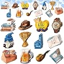Yuntau 24 Pieces Father's Day Wood Hanging Ornaments Happy Father's Day Decorations with Tree Rope for Dad Man Birthday Party Decor Supplies