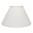 Cream Diwali Lamp Shade | Georgette Pleated Lace (PL) Fabric | Round Lampshade for Bedroom, Study, Living Room &amp; Home Decoration – 4x10x7 Inches –