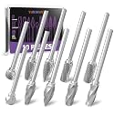 YURINWOO 10Pcs Carbide Burr Set Compatible with Dremel Rotary Tool with 1/8" Shank Metal Wood Carving Bits Double Cut Die Grinder Bits for Milling Engraving Deburring Drilling Tungsten Carbide