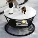 Yusha handicrafts 2-Tier Round Coffee Table with