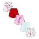 YUV Baby Girls 100% Cotton Printed Multicolor Shorts, Pack of 5