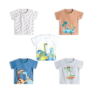 yuv infant baby boys amp girls 100 cotton printed multicolor half sleeve t shirts - 0 to 24 months babies pack of 5