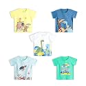 YUV Infant Baby Boys &amp; Girls 100% Cotton Printed Multicolor Half Sleeve T Shirts - 0 to 24 Months Babies, Pack of 5