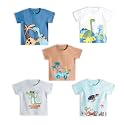 YUV Infant Baby Boys &amp; Girls 100% Cotton Printed Multicolor Half Sleeve T Shirts - 0 to 24 Months Babies, Pack of 5