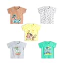 YUV Infant Baby Boys &amp; Girls 100% Cotton Printed Multicolor Half Sleeve T Shirts - 0 to 24 Months Babies, Pack of 5