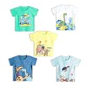 YUV Infant Baby Boys & Girls 100% Cotton Printed Multicolor Half Sleeve T Shirts - 0 to 24 Months Babies, Pack of 5