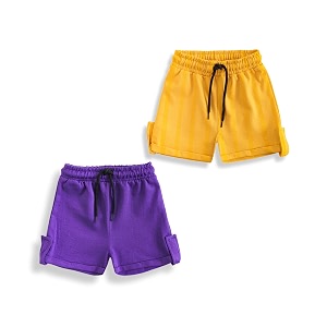YUV Multicolor Solid Cotton Blend Shorts for
