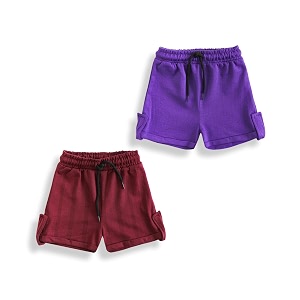 YUV Multicolor Solid Cotton Blend Shorts for