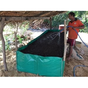 yuvagreen hdpe uv stabilize imported vergin fabric agro vermi compost making bed olive green imported olive green 10ftx4ftx2ft